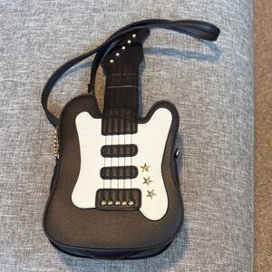 Guitar Shaped Black and White Bag